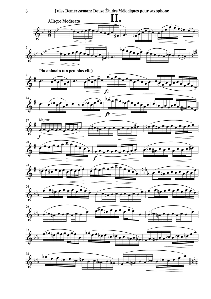 Jules Demersseman: Douze Études (Twelve Etudes) in all keys for any saxophone