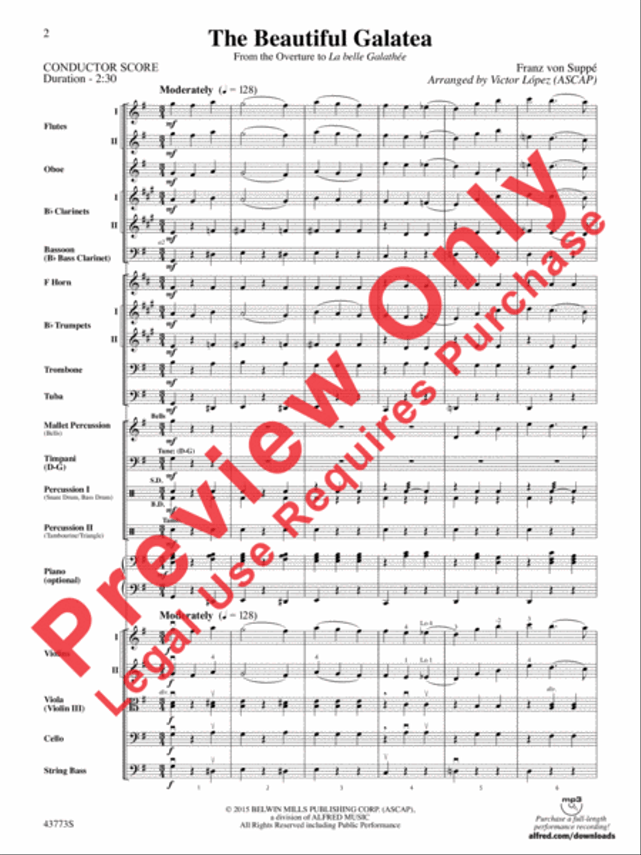 The Beautiful Galatea Full Orchestra scores gallery preview page 3