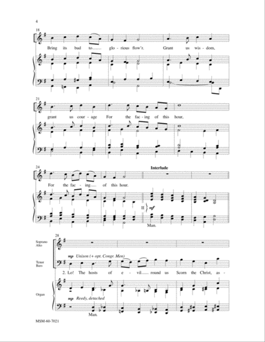 God of Grace and God of Glory 4-Part scores gallery preview page 4