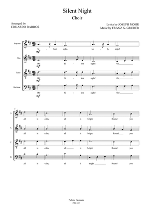 Silent Night (For Choir SATB A Cappella)