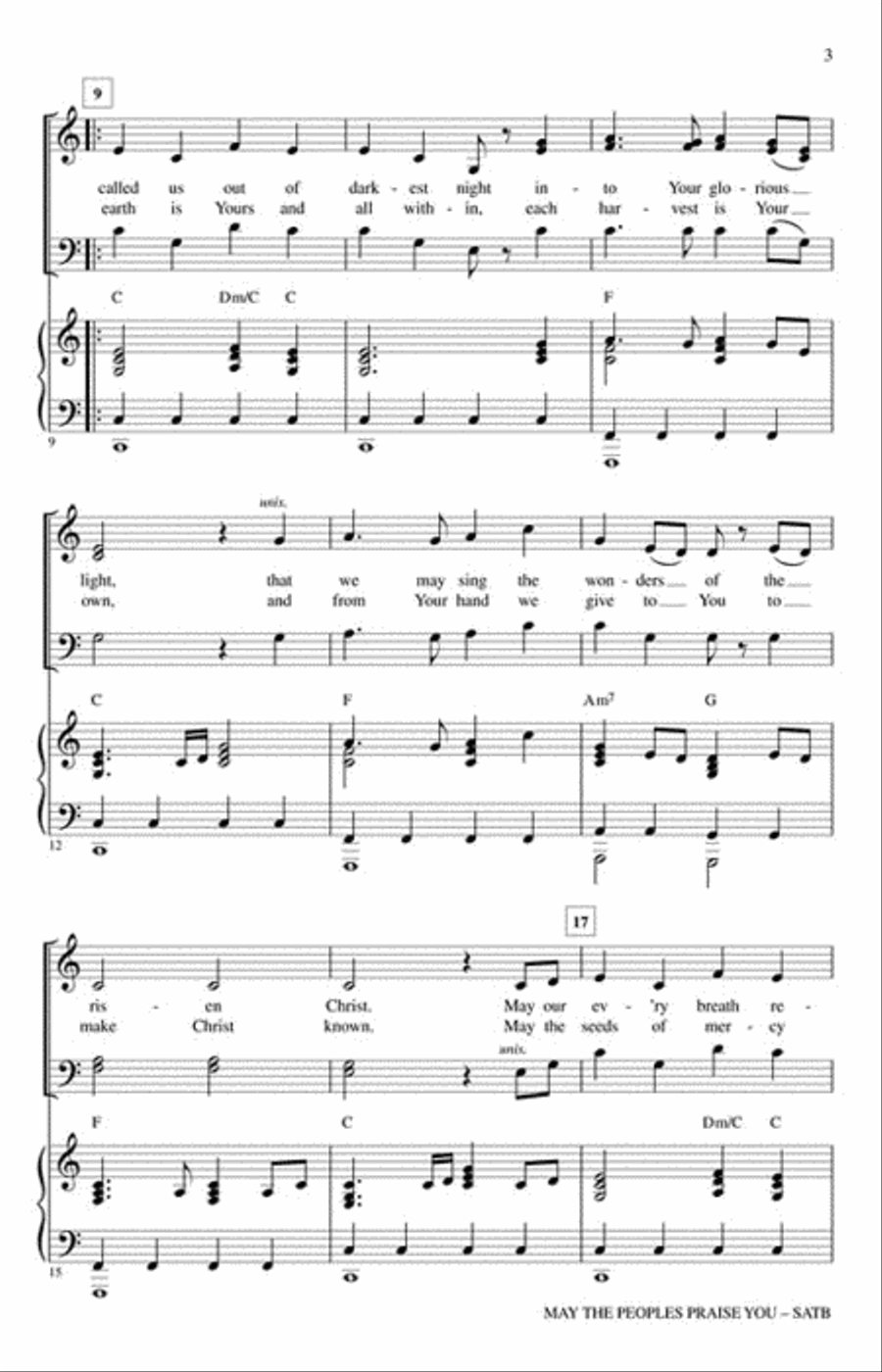 May the Peoples Praise You 4-Part scores gallery preview page 3
