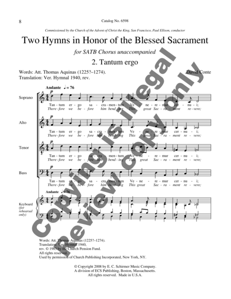Two Hymns in Honor of the Blessed Sacrament: O Salutaris hostia- Tantum Ergo image number null