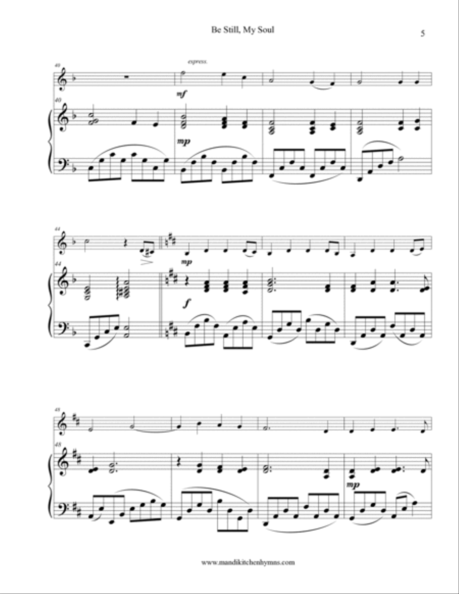Be Still, My Soul Violin & Piano Duet String Duet scores gallery preview page 5