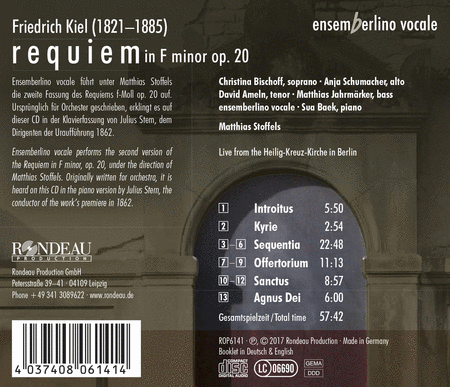 Friedrich Kiel: Requiem in F Minor, Op. 20