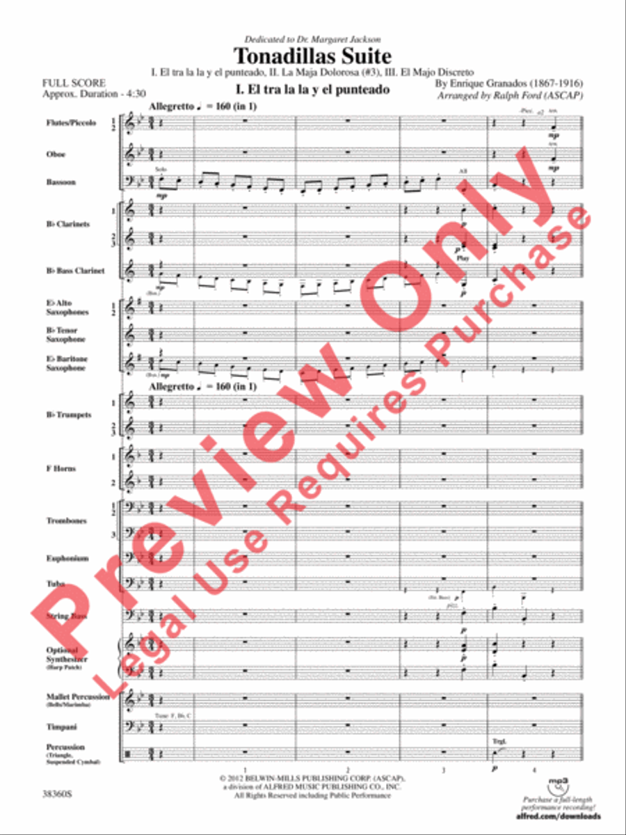 Tonadillas Suite Concert Band scores gallery preview page 4