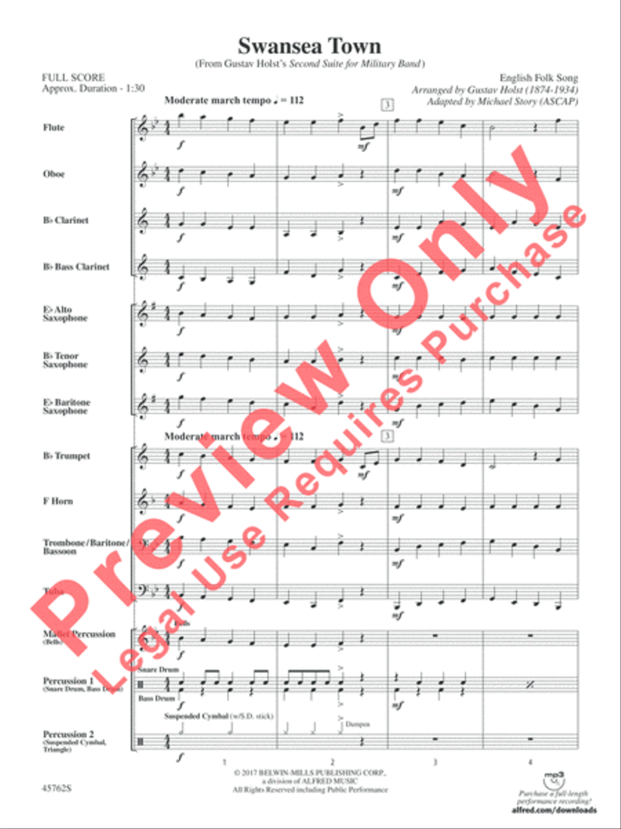 Swansea Town Concert Band scores gallery preview page 3