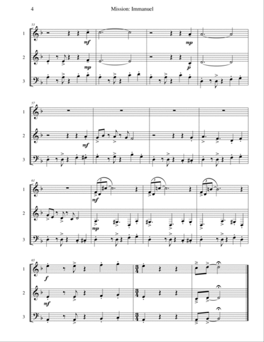 Mission: Impossible Theme Brass Trio scores gallery preview page 5