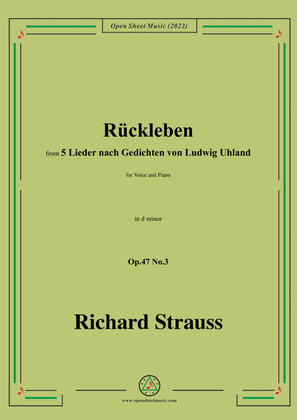Richard Strauss-Rückleben,in d minor,Op.47 No.3