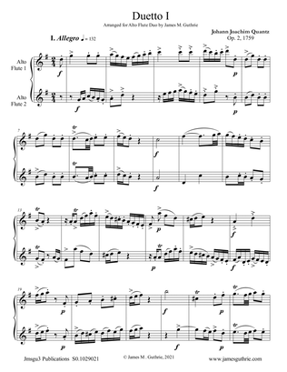 Quantz: Duetto Op. 2 No. 1 for Alto Flute Duo