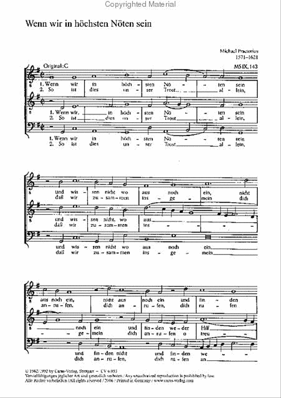 When in the hour of utmost need (Wenn wir in hochsten Noten sein) TTB scores gallery preview page 2