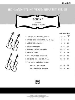 Book cover for Highland/Etling Violin Quartet Series: Set 2: 4th Violin