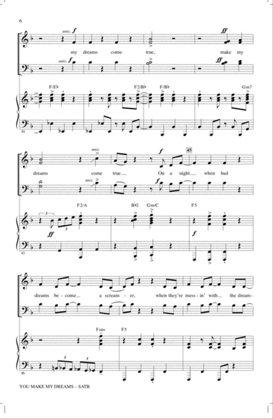 You Make My Dreams (arr. Mark Brymer) 4-Part scores gallery preview page 5