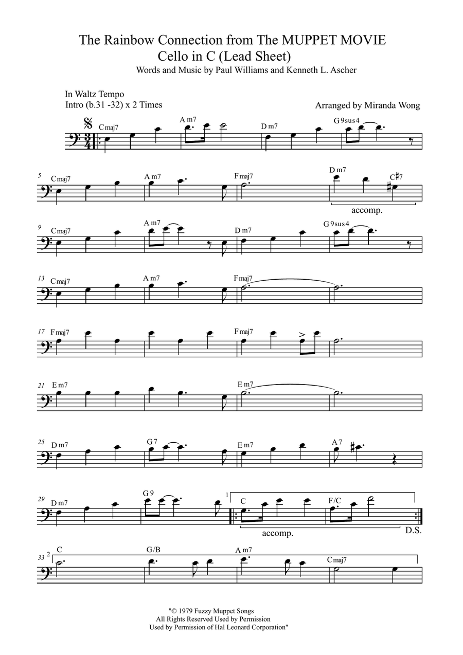 The Rainbow Connection Small Ensemble scores gallery preview page 1
