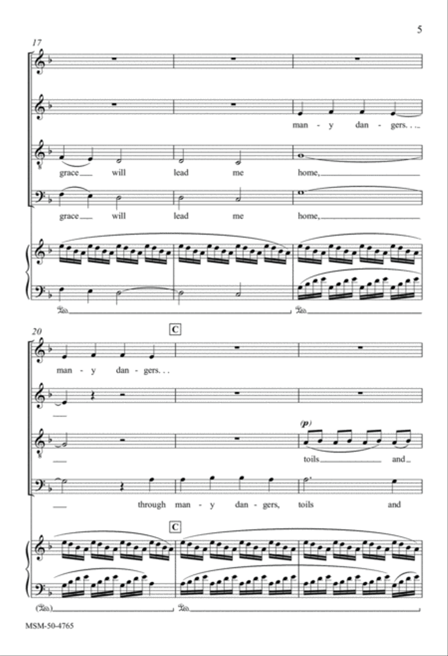 Through Many Dangers 4-Part scores gallery preview page 5