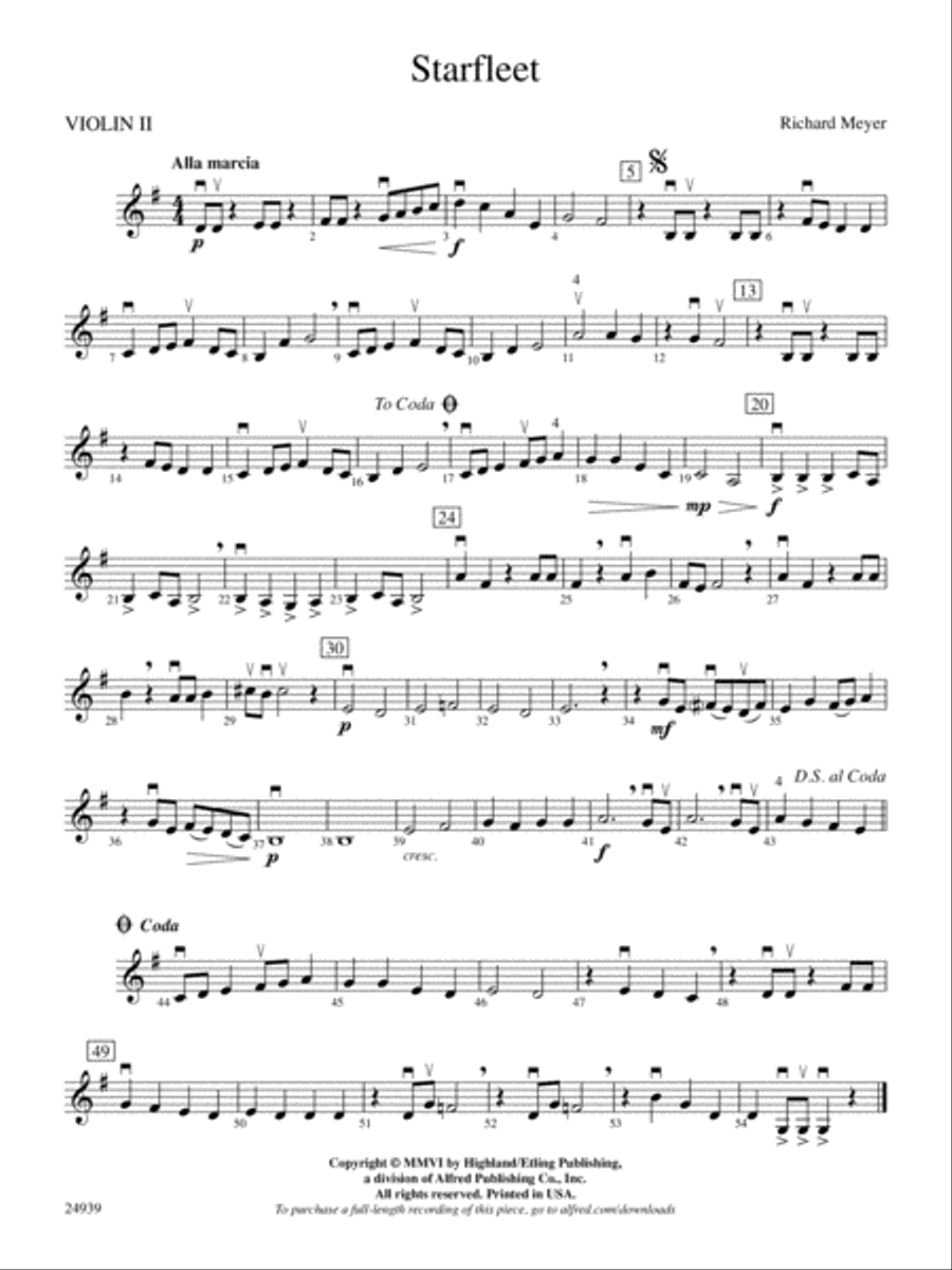 Starfleet: 2nd Violin String Orchestra scores gallery preview page 1