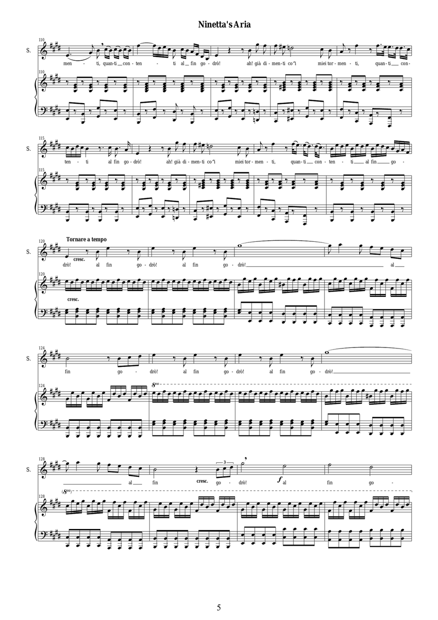 Rossini-La gazza ladra (Act 1) Di piacer mi balza il cor - Soprano and piano Rossini-La gazza ladra (Act 1) Di piacer mi balza il cor - Soprano and piano Soprano Voice scores gallery preview page 5