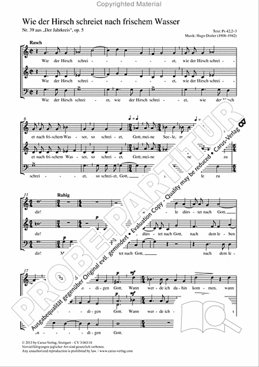 Wie der Hirsch schreiet 3-Part scores gallery preview page 2