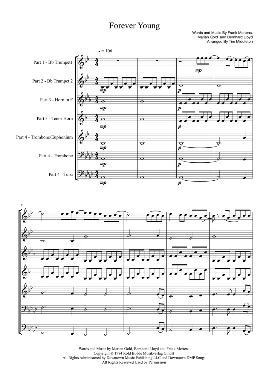 Forever Young Brass Ensemble scores gallery preview page 3