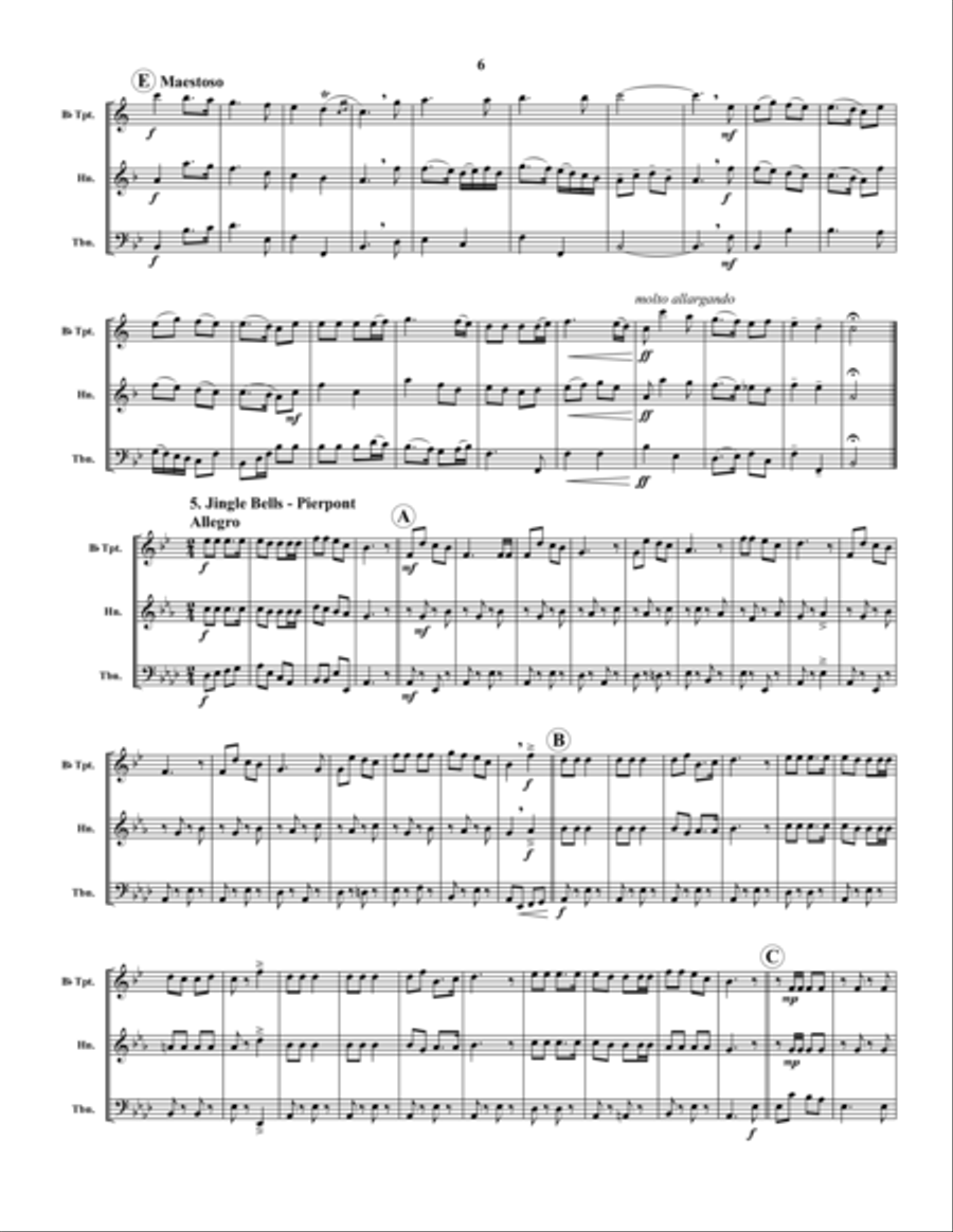 Ten Christmas Trios Brass Trio scores gallery preview page 6