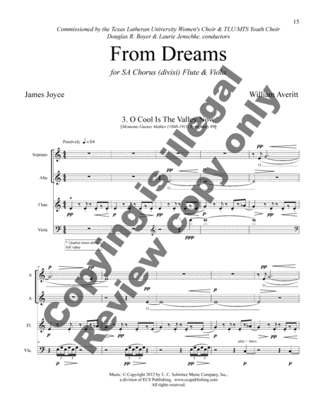 From Dreams (Piano/Choral Score)