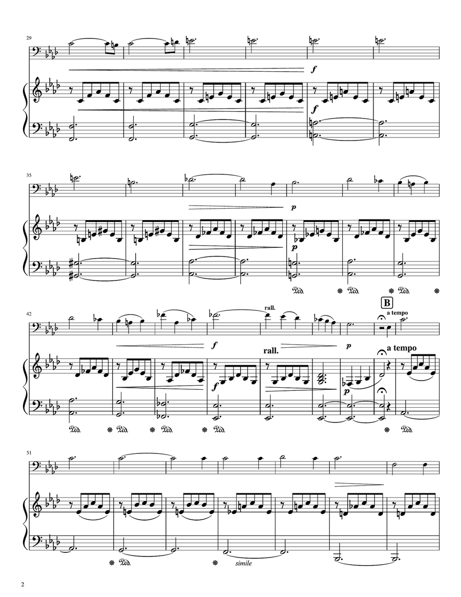Liebestraum for trombone and piano (easy) Piano scores gallery preview page 2
