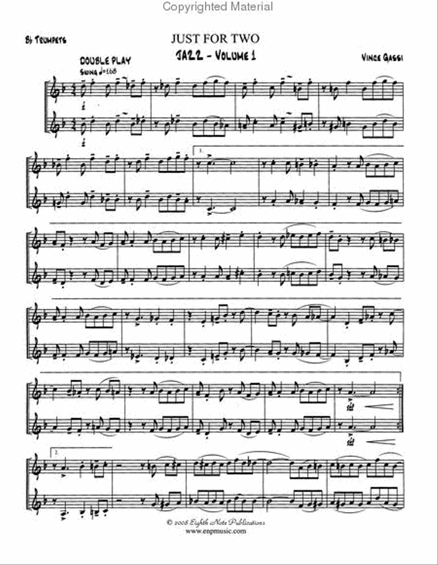 Just for Two Jazz, Volume 1 Trumpet Duet scores gallery preview page 2