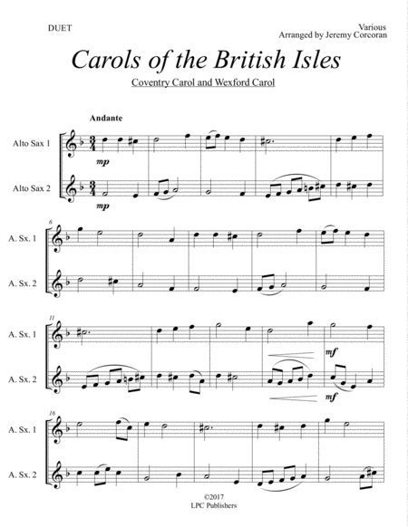 Carols of the British Isles For Two Saxophones image number null