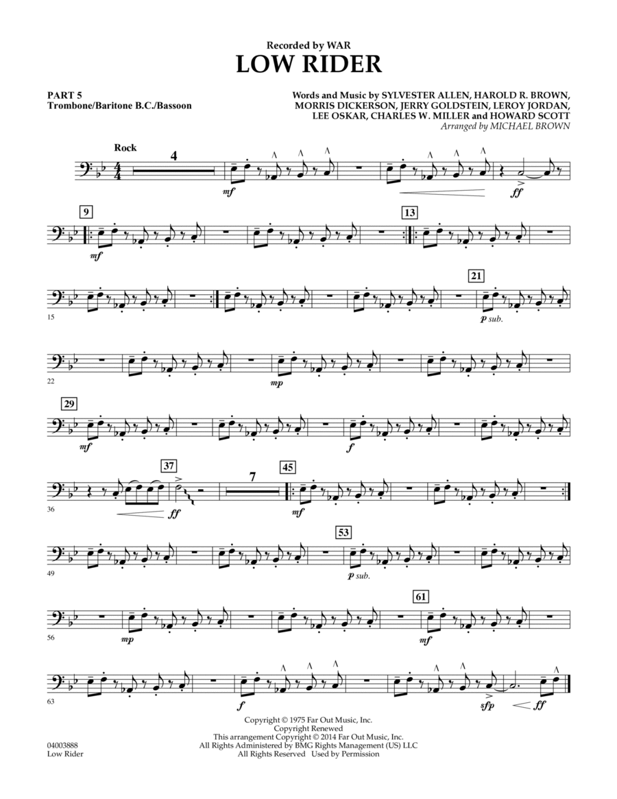 Low Rider - Pt.5 - Trombone/Bar. B.C./Bsn. Concert Band scores gallery preview page 1