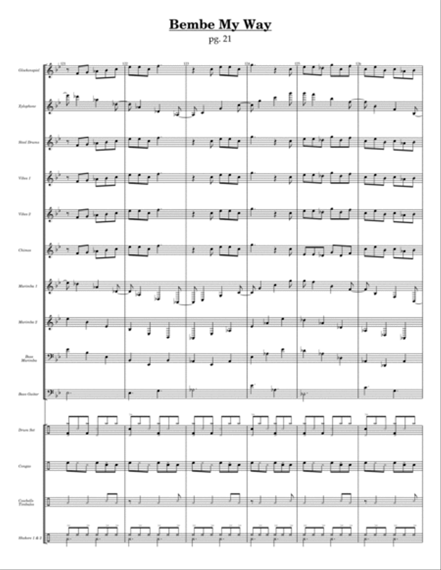 Bembe My Way Percussion Ensemble scores gallery preview page 11