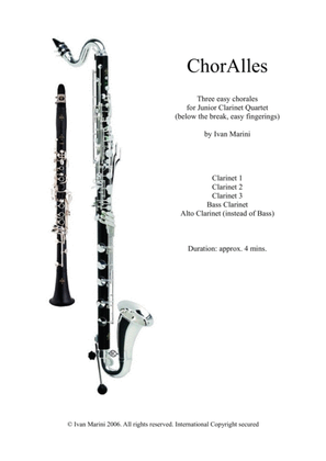 Book cover for ChorAlles - Easy Chorales for Clarinet Quartet