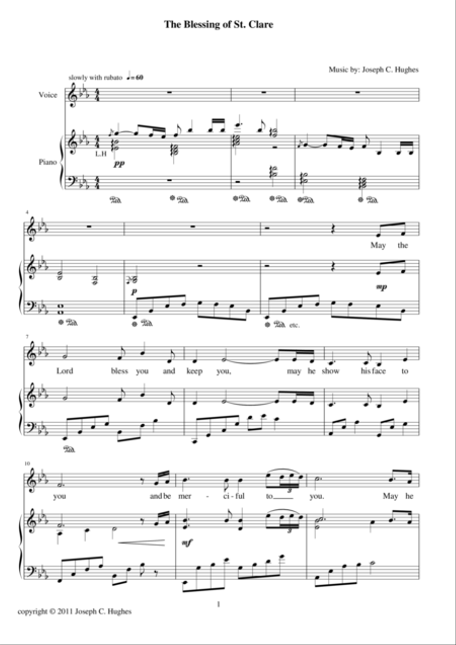 The Blessing of St Clare The Blessing of St Clare Choir scores gallery preview page 1