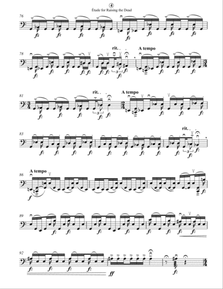 Étude for Raising the Dead Cello Solo scores gallery preview page 4