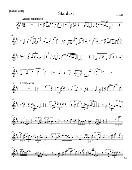 "Stardust" for Solo C Instrument and String Quartet