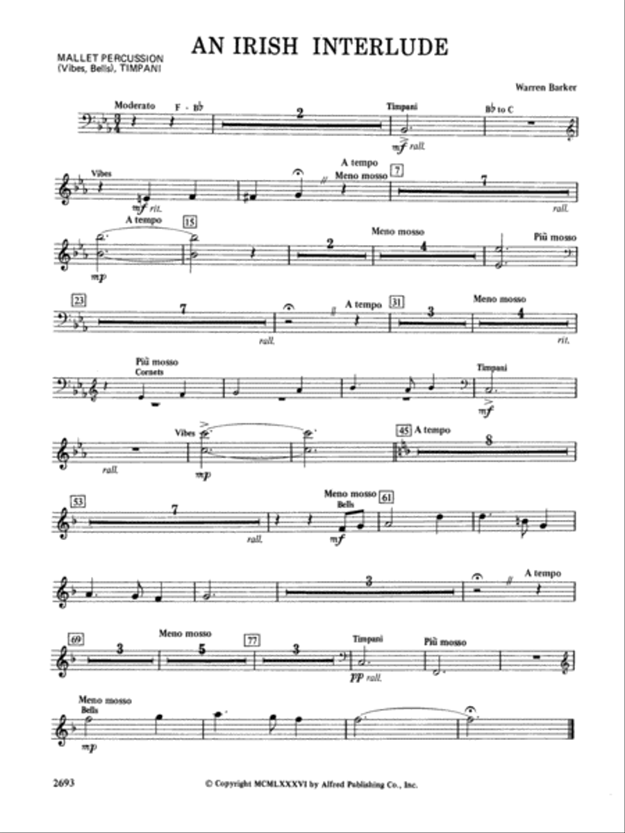 An Irish Interlude: Mallets Concert Band scores gallery preview page 1
