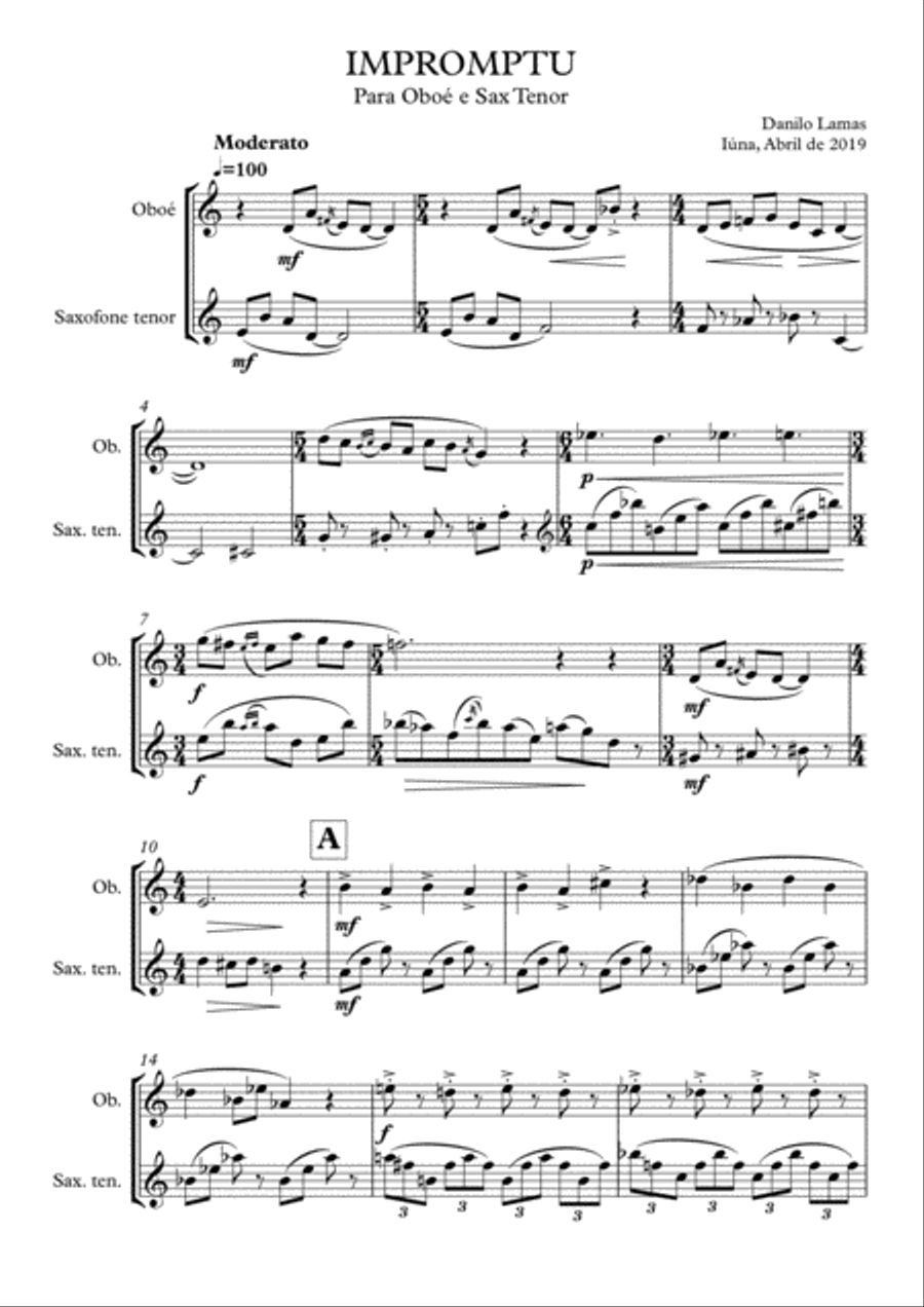 IMPROMPTU Woodwind Duet scores gallery preview page 1