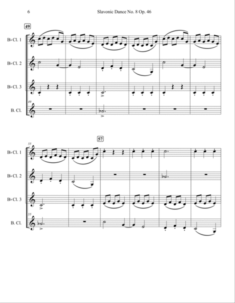 Slavonic Dance Op. 46 No. 8 Woodwind Quartet scores gallery preview page 6