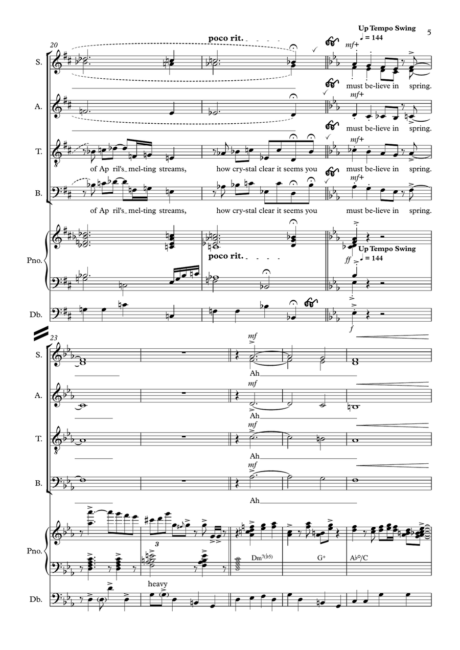 You Must Believe In Spring 4-Part scores gallery preview page 5