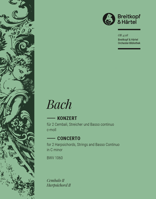 Book cover for Harpsichord Concerto in C minor BWV 1060