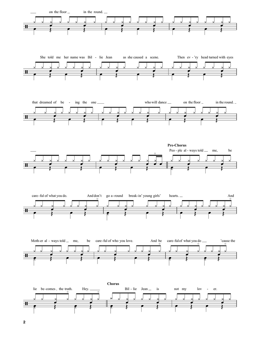 Billie Jean Drum Set scores gallery preview page 2