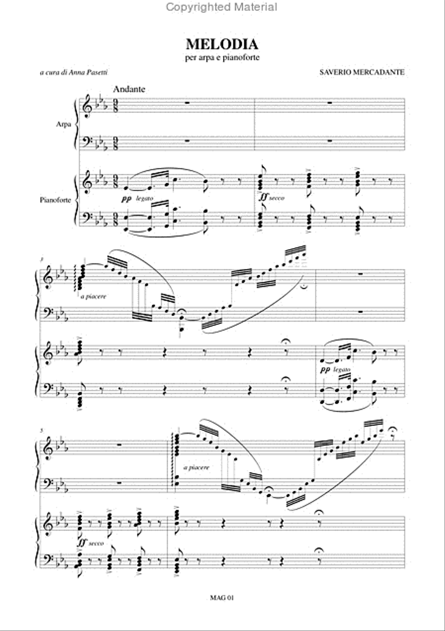Melodia for Harp and Piano Harp scores gallery preview page 2