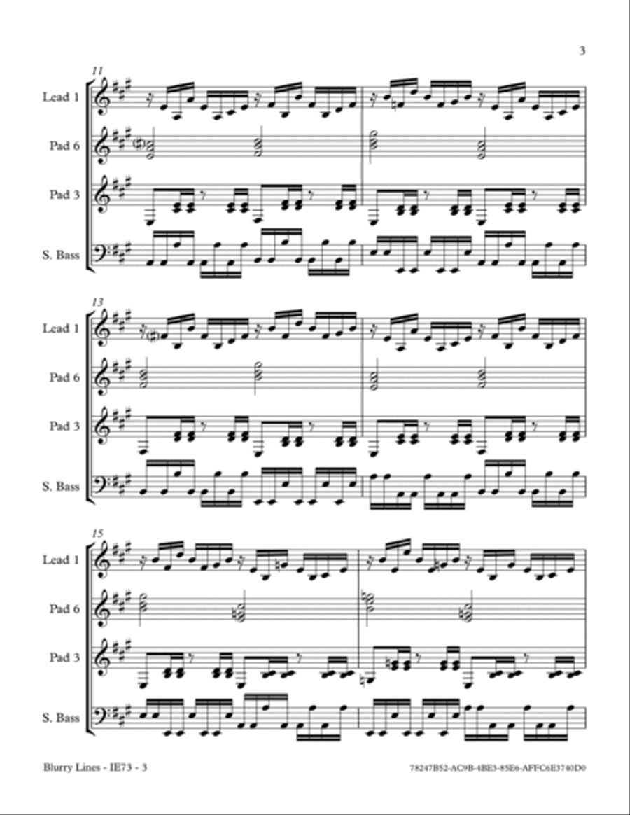 Blurry Lines Small Ensemble scores gallery preview page 3