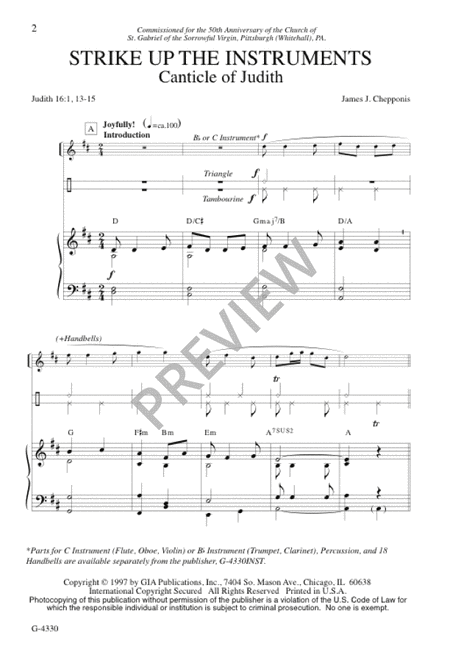 Strike Up the Instruments: Canticle of Judith