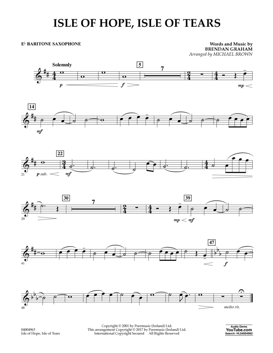 Isle of Hope, Isle of Tears - Eb Baritone Saxophone Concert Band scores gallery preview page 1