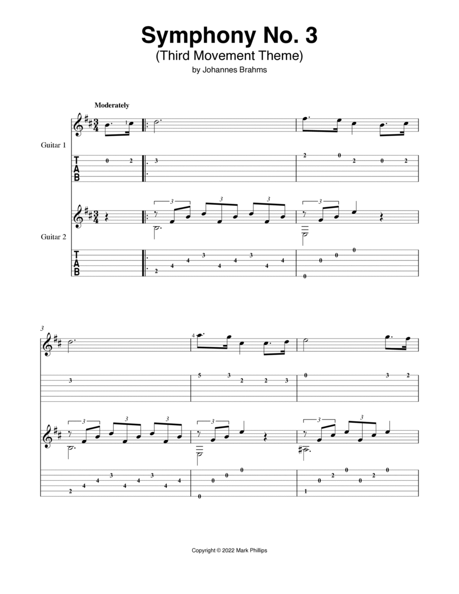 Symphony No. 3 (Third Movement Theme) Set of Parts scores gallery preview page 1