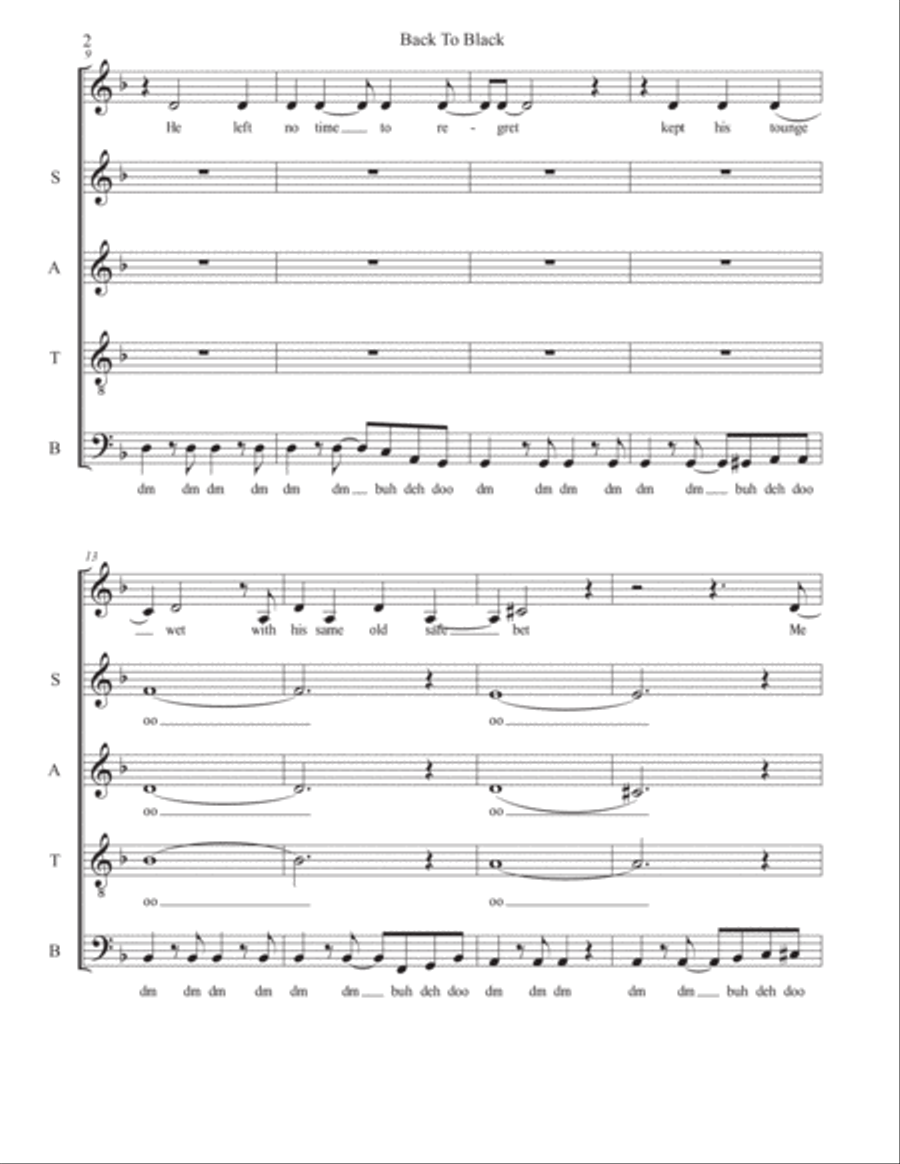 Back To Black 4-Part scores gallery preview page 2