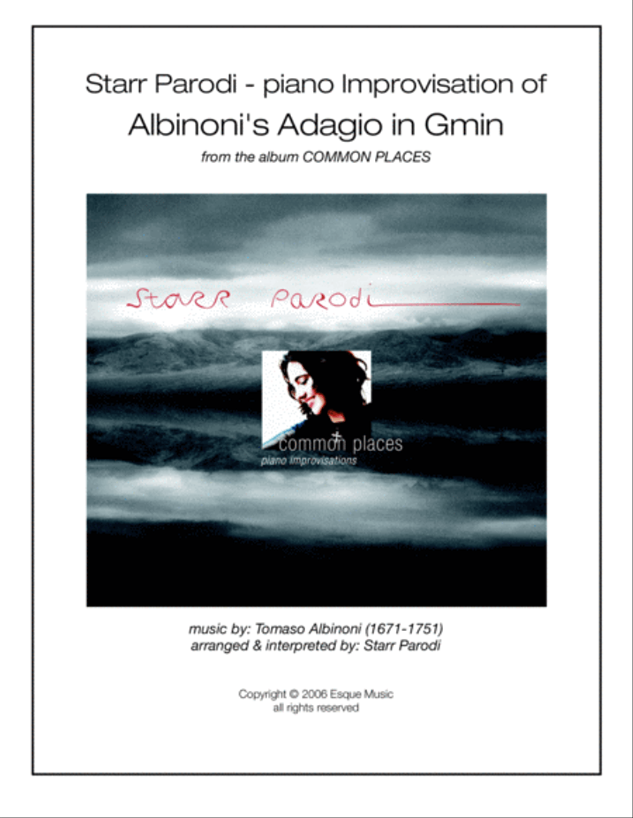 Starr Parodi - piano Improvisation of Albinoni's Adagio in Gmin Piano Solo scores gallery preview page 1