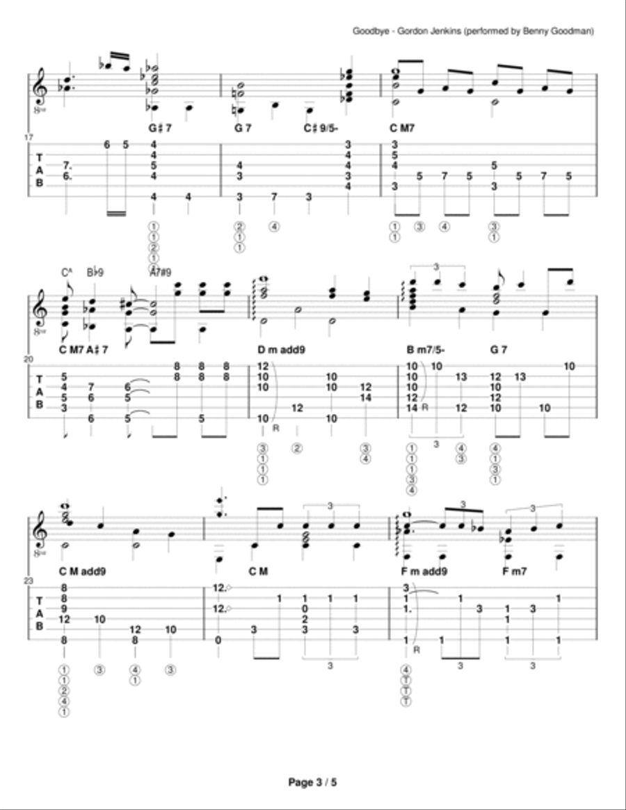 Goodbye Goodbye Electric Guitar scores gallery preview page 3