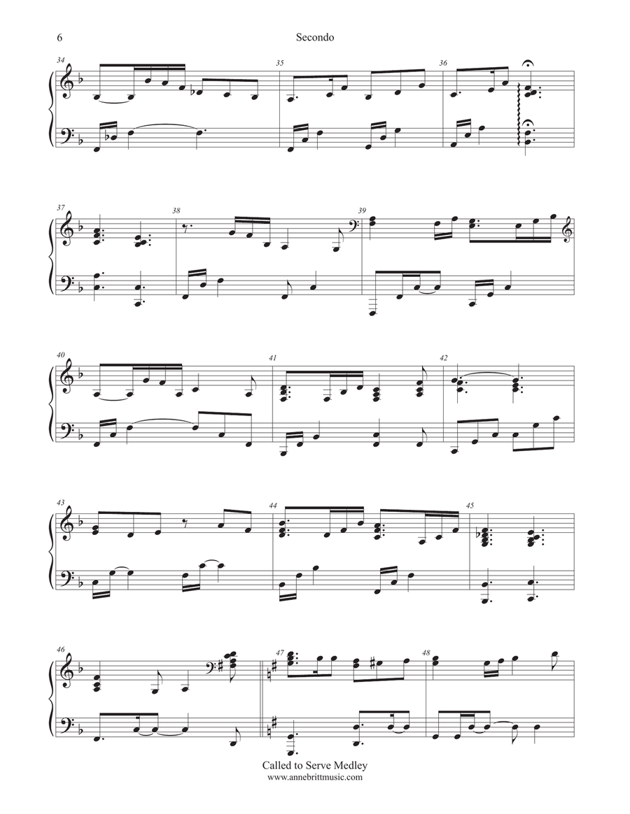 Called to Serve Medley (piano duet) 1 Piano, 4-Hands scores gallery preview page 6
