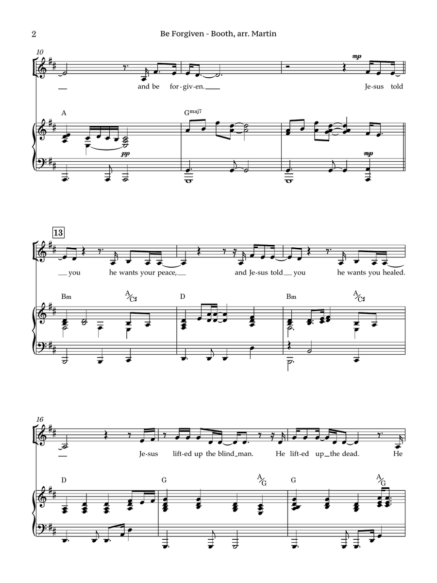 Be Forgiven - Vocal solo with Piano - (High & Low keys) Piano, Vocal scores gallery preview page 3