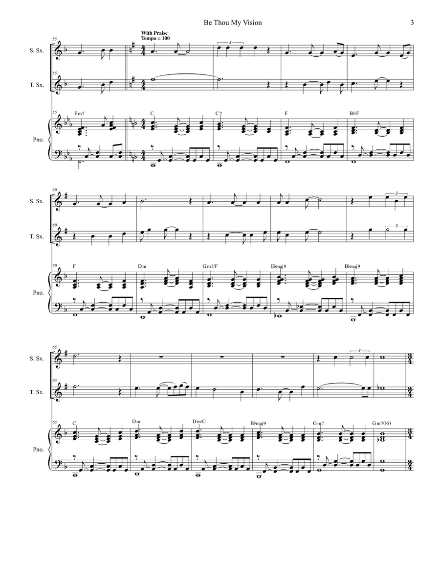 Be Thou My Vision (Duet for Soprano and Tenor Saxophone) Woodwind Duet scores gallery preview page 3
